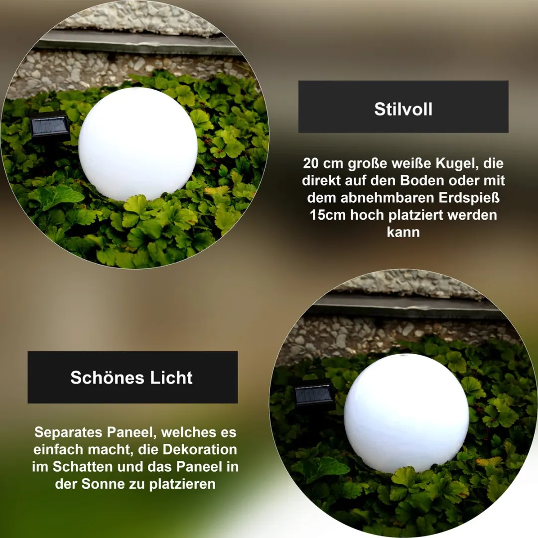 Star Trading Zonne-energie Tuinlamp 20x35cm - Zwart/Wit - afbeelding 2 van 5