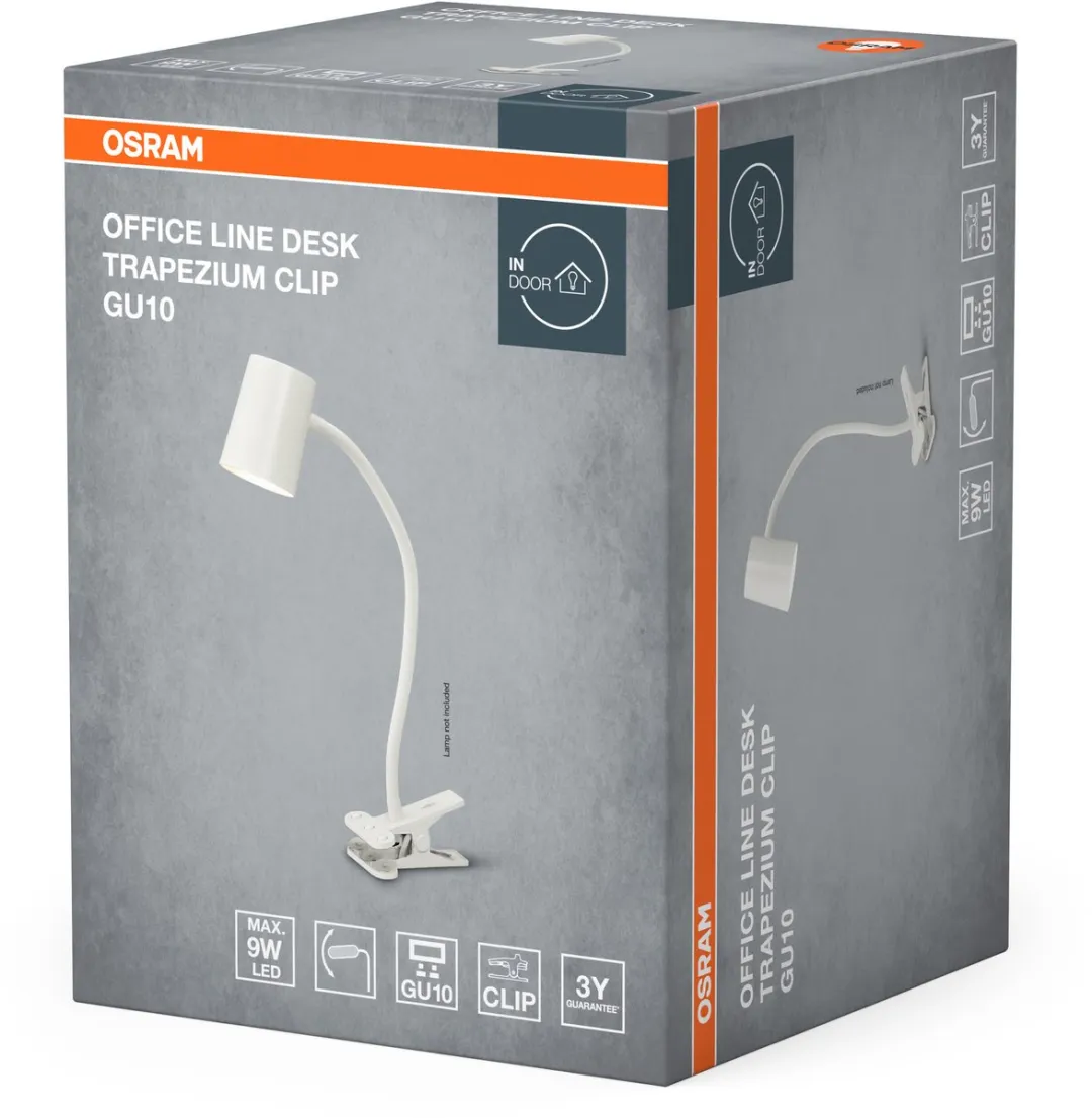 Osram Office Line Desk Trapezium Clip GU10 - Witte klemlamp