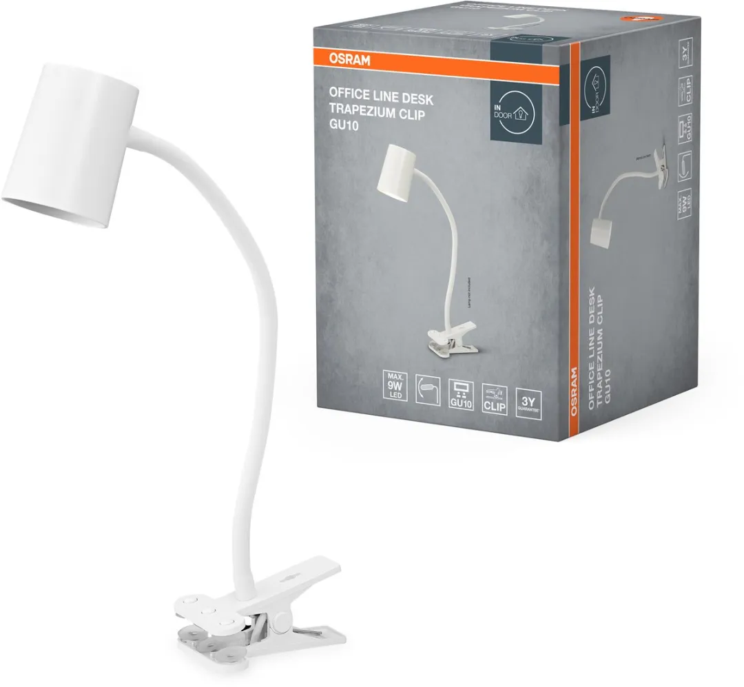 Osram Office Line Desk Trapezium Clip GU10 - Witte klemlamp