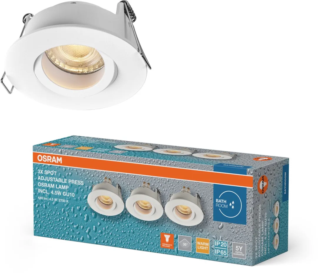Osram Spot Set LED Inbouwspot IP65 4,5W Warm Wit