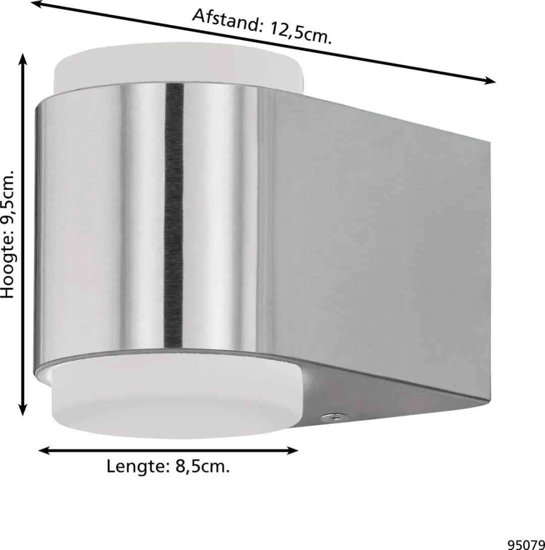 Eglo Topline Briones Wandlamp 2 Lichtpunten - Roestvrij staal - afbeelding 6 van 6