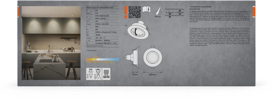 Osram Spot Set LED Inbouwspot 6W 85mm - 3 Stuks - Gepatineerd Messing - afbeelding 6 van 6