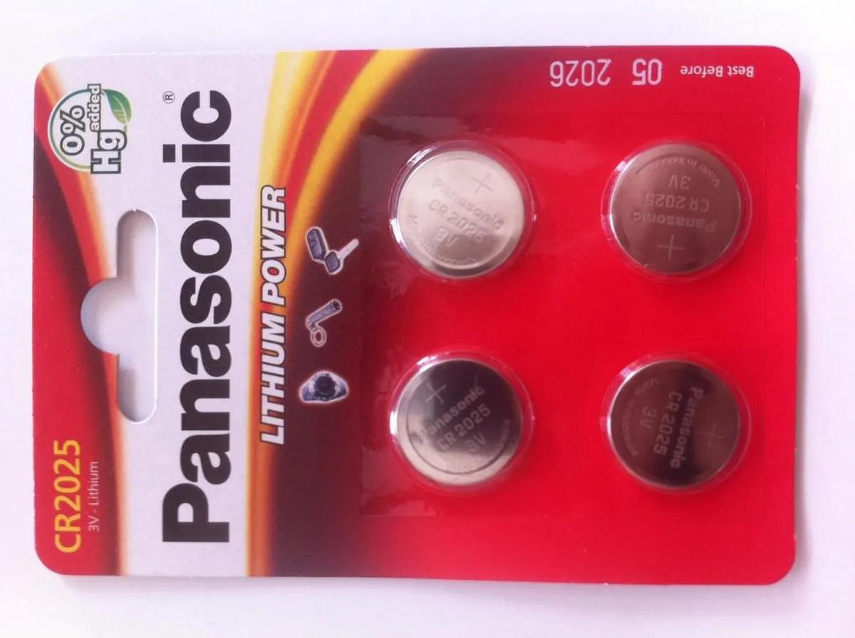 Panasonic CR-2025EL/4B Knoopcelbatterij - 165mAh - 4 Stuks