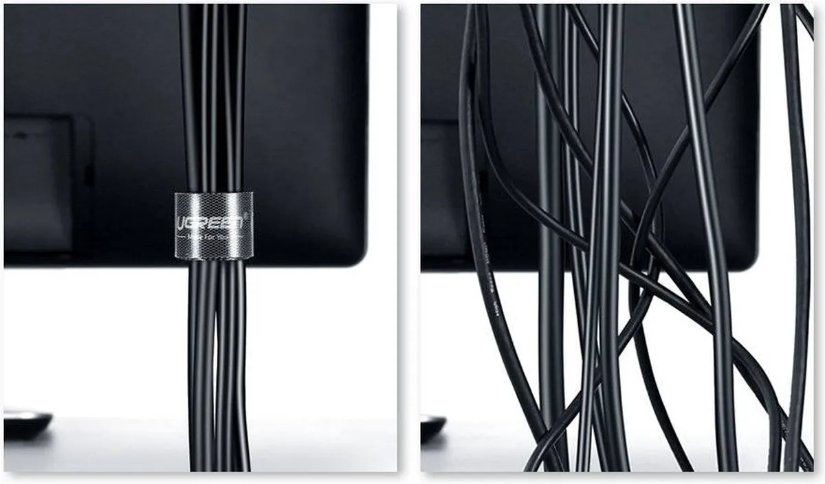 Baseus Kabelbinders Klittenband 1m - Zwart