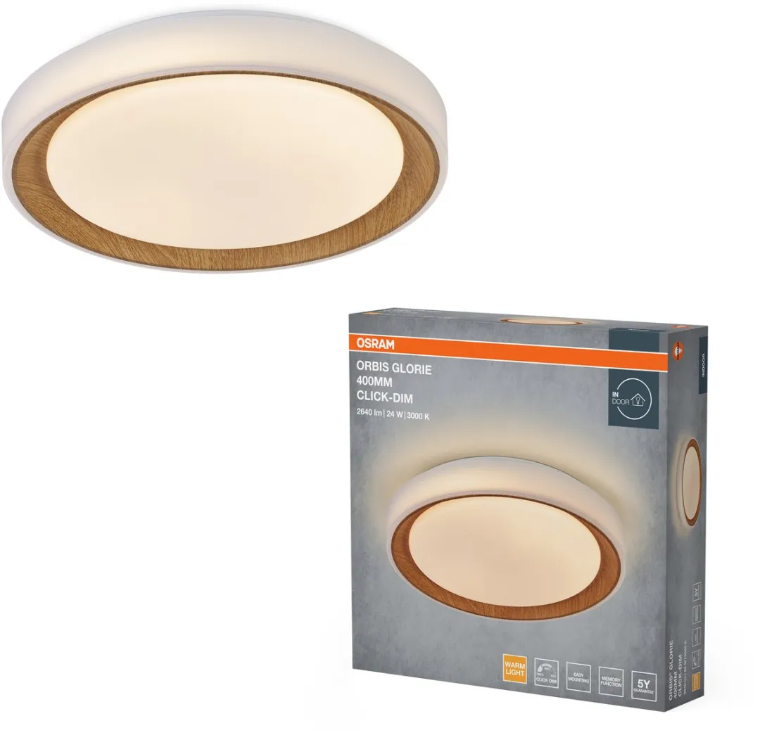 Osram Orbis Glorie LED Plafondlamp 400mm Hout - 24W 3000K
