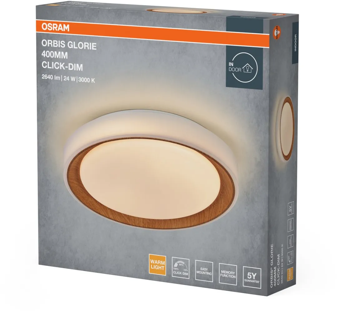 Osram Orbis Glorie LED Plafondlamp 400mm Hout - 24W 3000K
