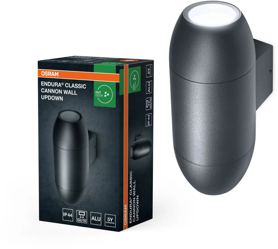 Osram Endura Classic Cannon Wall UpDown GU10 - Donkergrijs