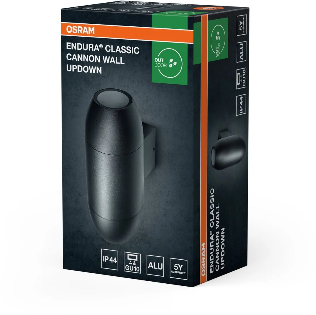 Osram Endura Classic Cannon Wall UpDown GU10 - Donkergrijs