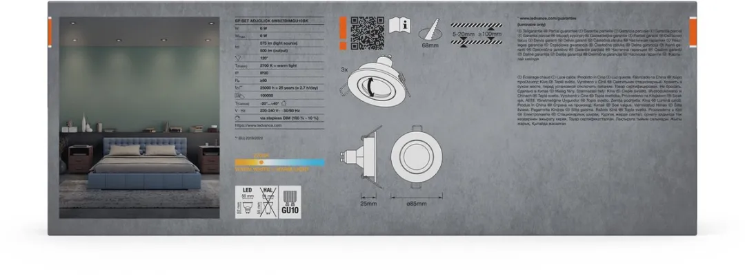 Osram Spot Set LED Inbouwspot DIM 6W - 3 Stuks