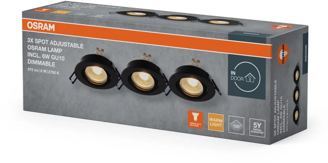 Osram Spot Set LED Inbouwspot DIM 6W - 3 Stuks