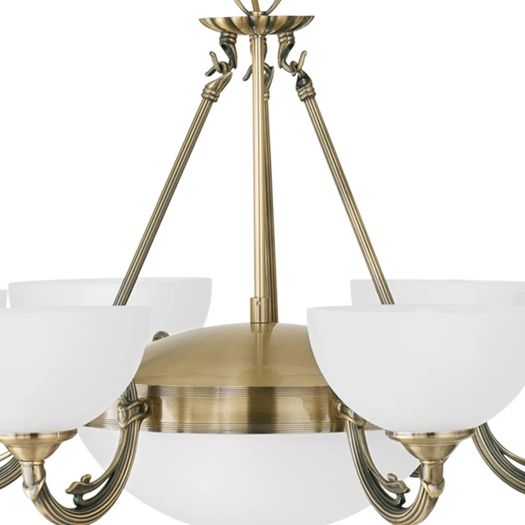 Eglo Savoy Hanglamp - 6 Lichts Ø740mm Brons/Wit