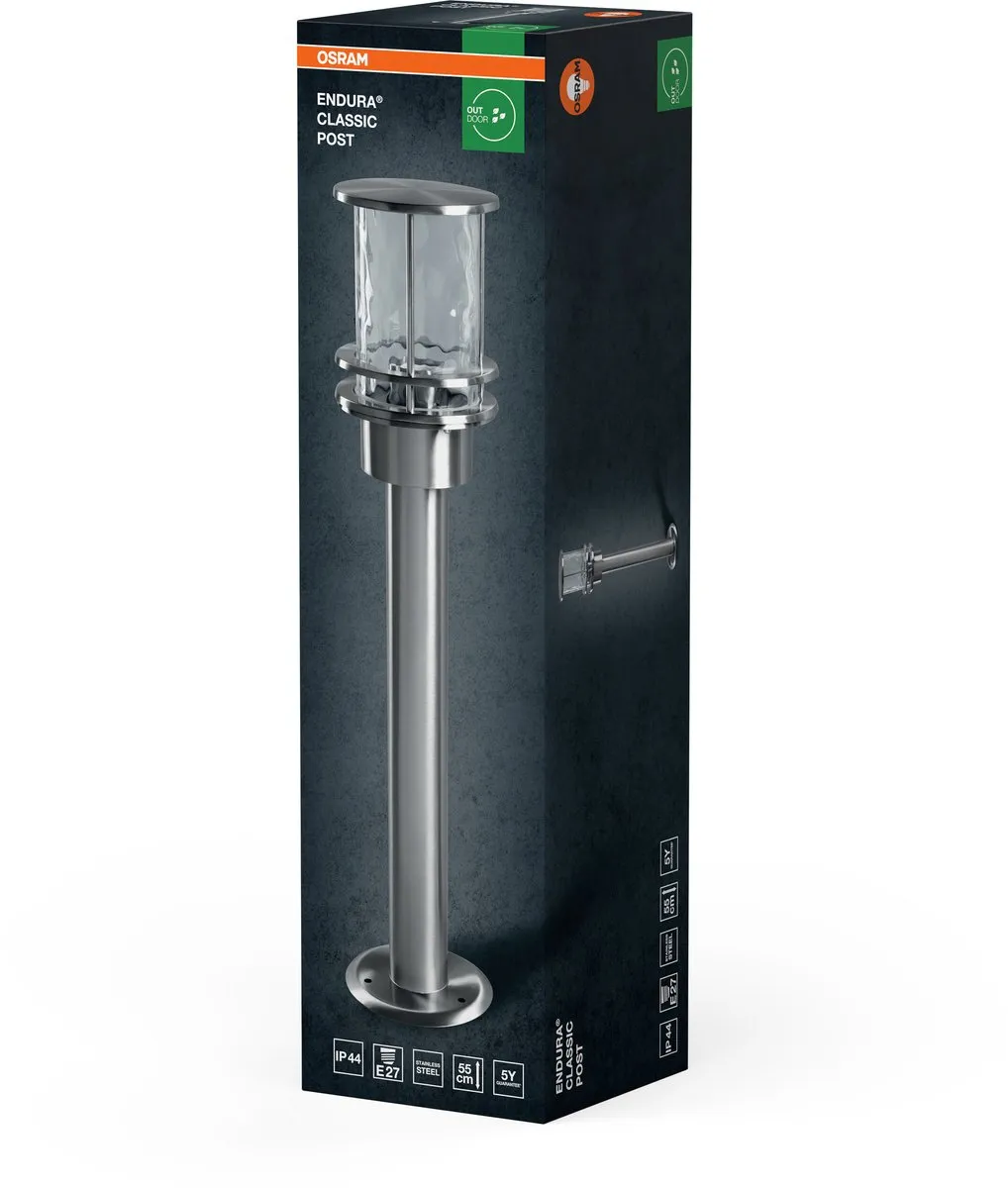 Osram Endura Classic Buitenlamp 55cm E27 - Roestvrij staal