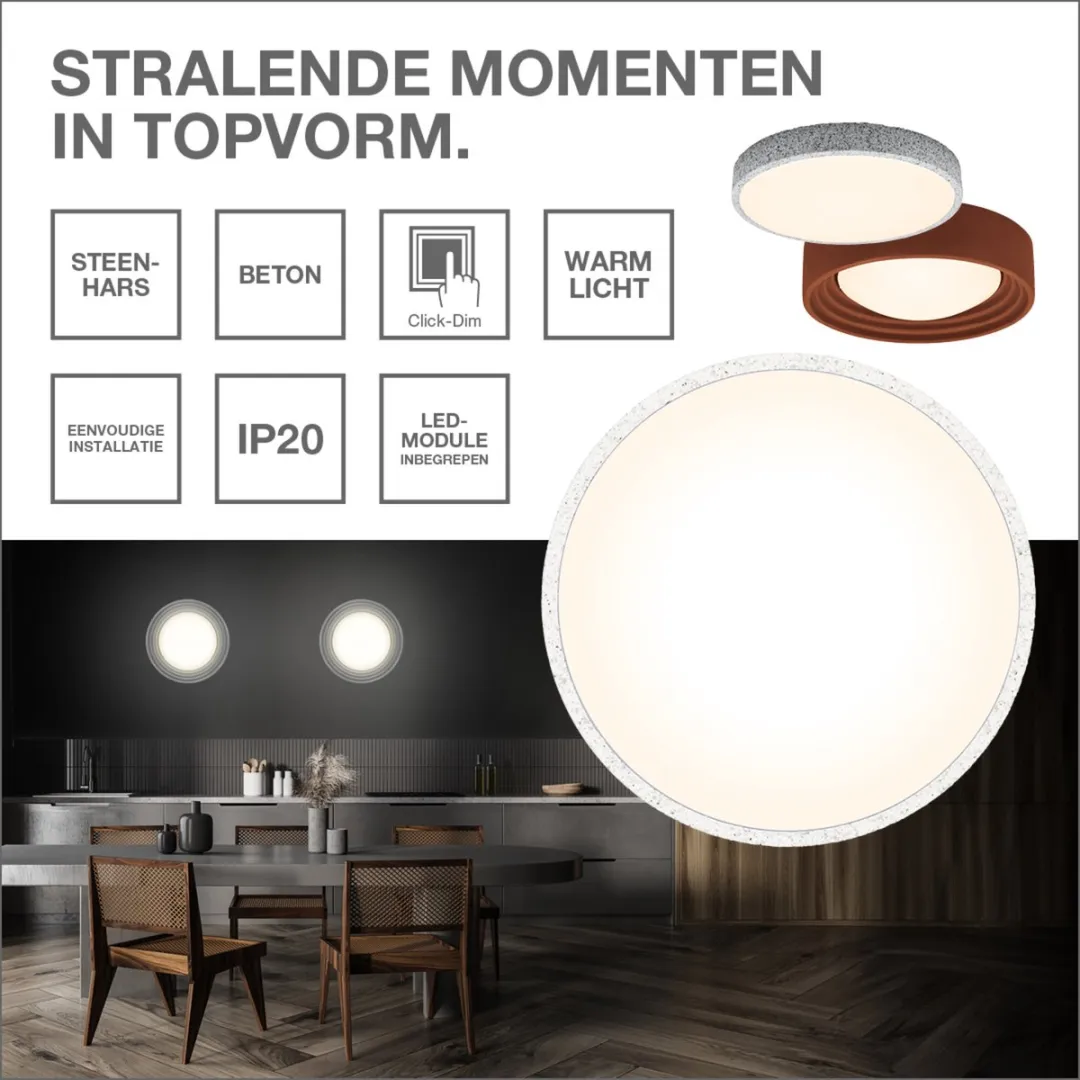 Osram Orbis Concrete Plafondlamp 13W 800lm - Bruin