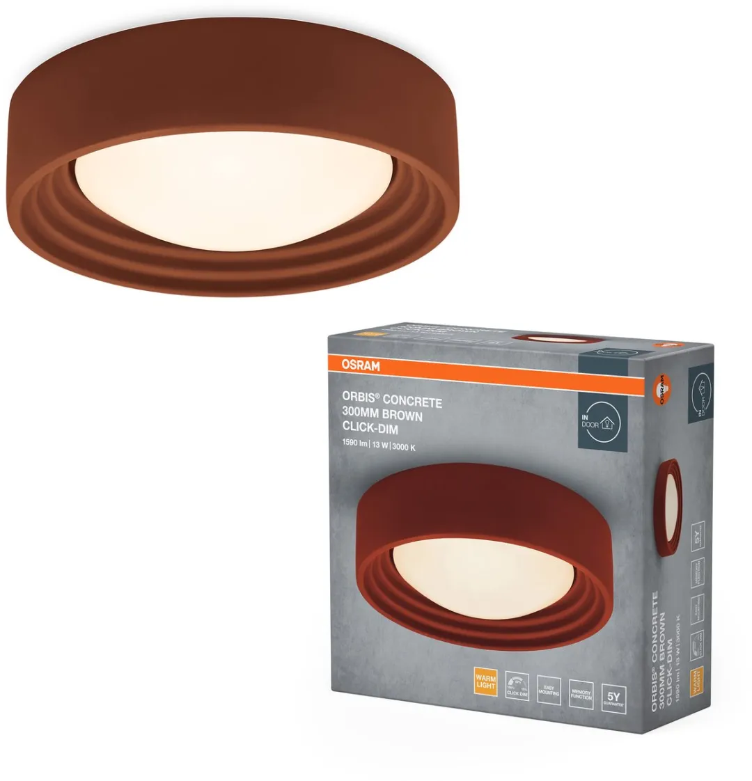 Osram Orbis Concrete Plafondlamp 13W 800lm - Bruin