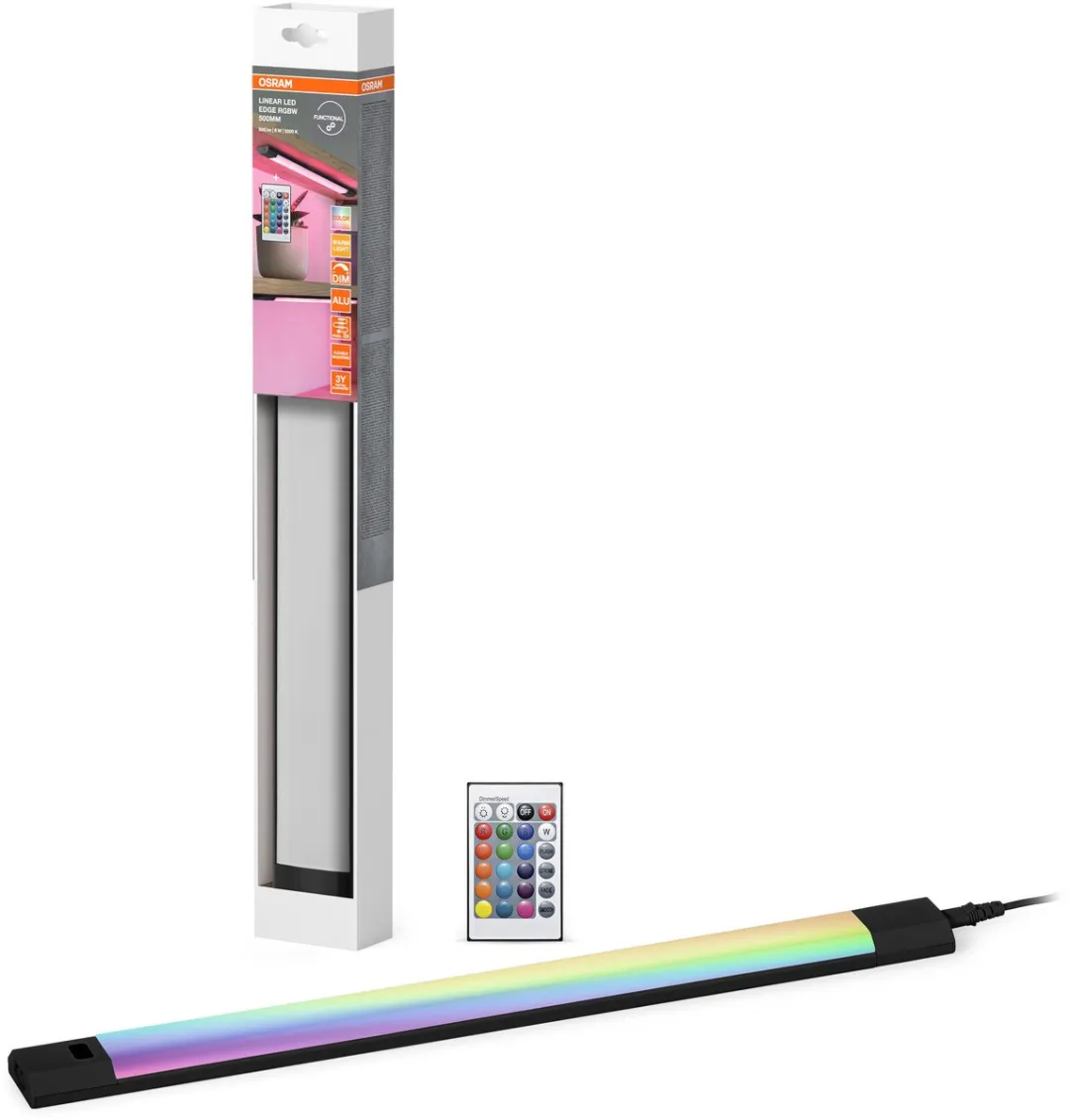 Osram Linear Edge Sensor 30cm RGBW Lamp - 8W - 460lm - Zwart