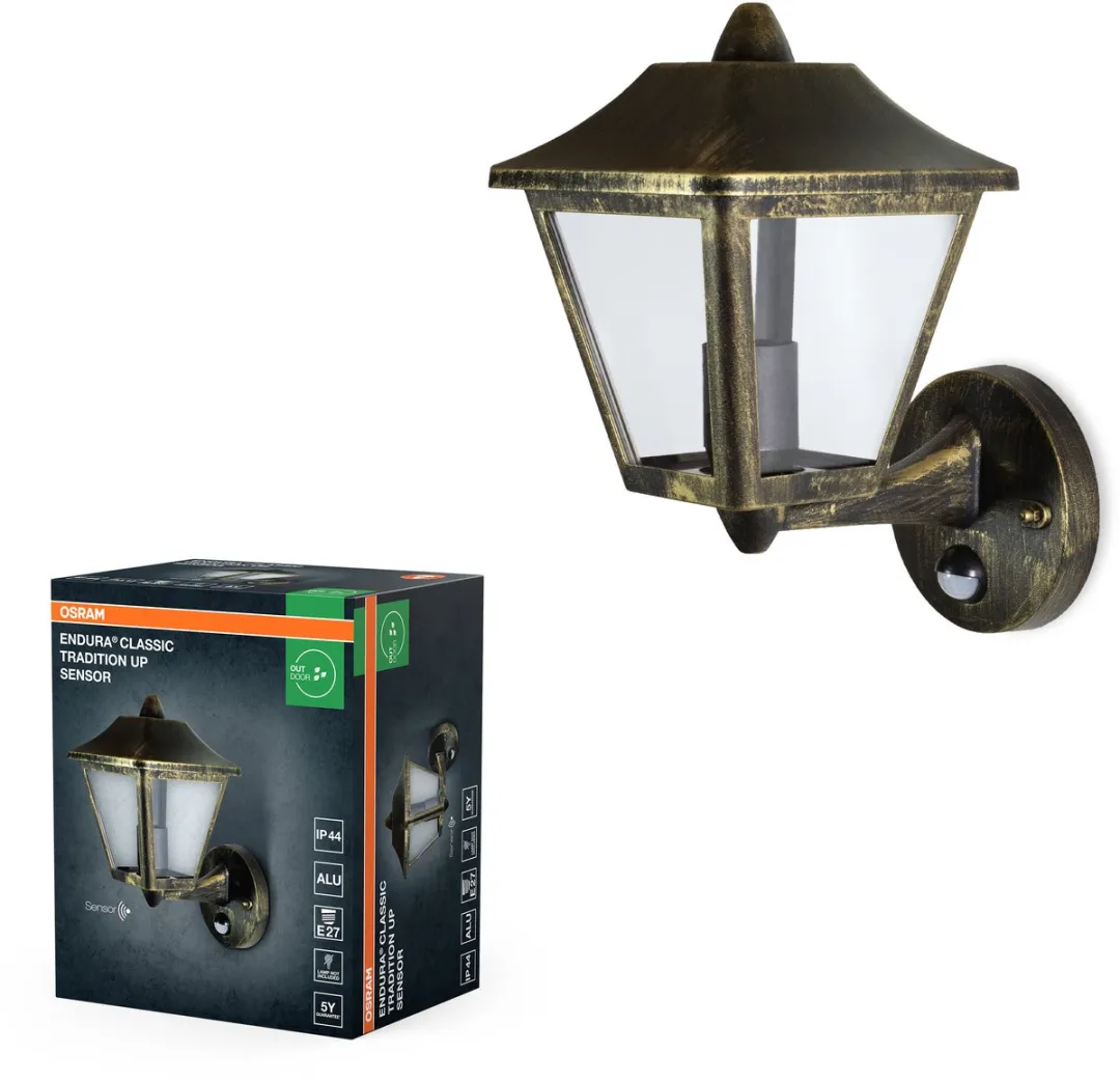 Osram Endura Classic Plafondlamp Sensor E27 - Zwart/goud