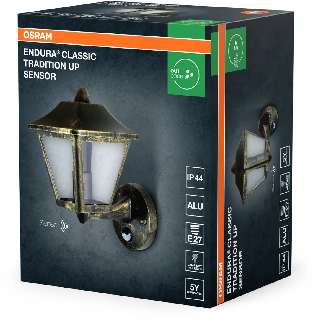 Osram Endura Classic Plafondlamp Sensor E27 - Zwart/goud