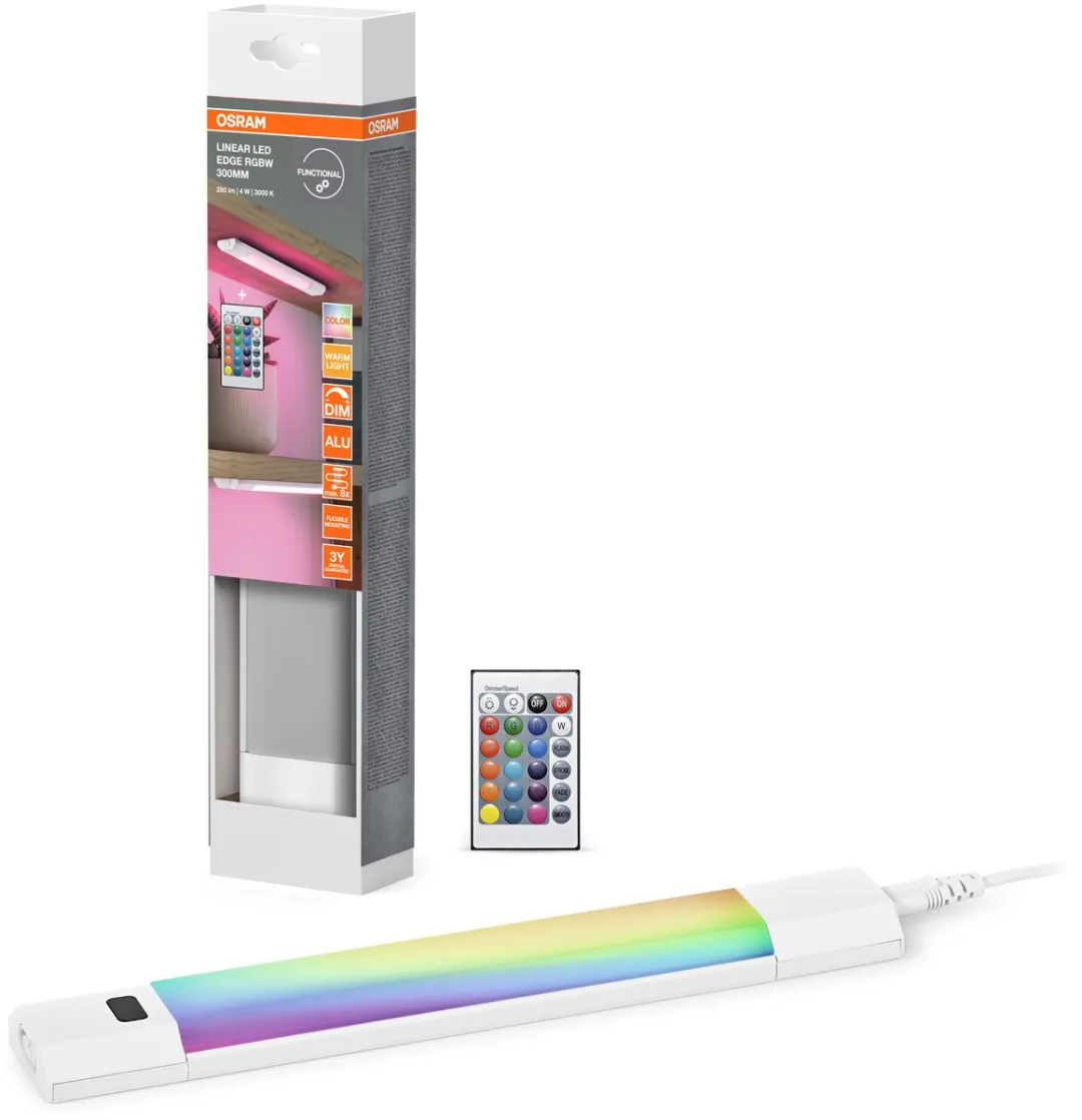 Osram Linear Edge Sensor 30cm RGBW Lamp - 230lm - 4W - Warm wit