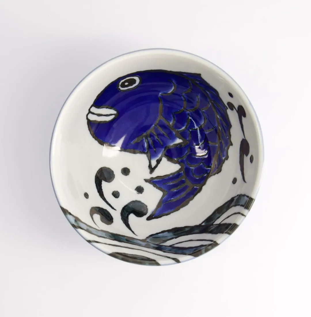 Tokyo Design Studio Beker Schaal 16cm - 950ml - Blauw/Wit