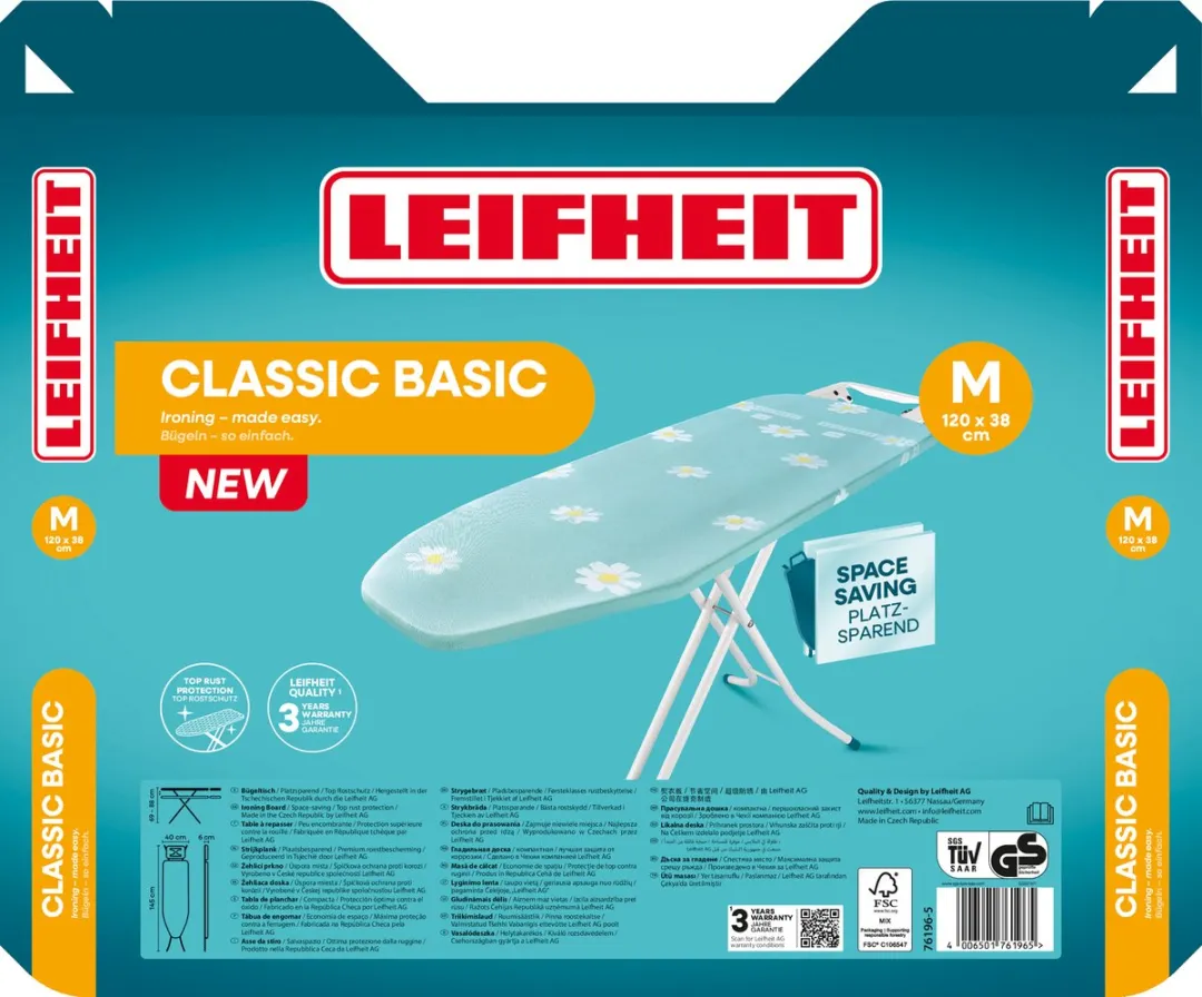 Leifheit Classic M Basic Strijkplank - Lichtblauw - afbeelding 6 van 6