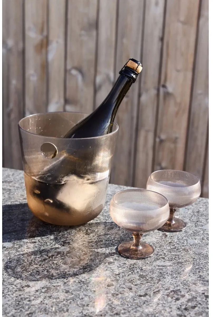 Sagaform Billi rPet Champagne Coupe Set - 4 Stuks 30cl - Bruin