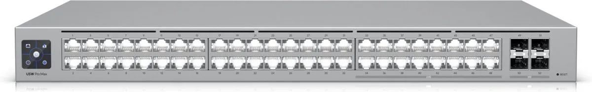 Ubiquiti UniFi USW Pro Max 48 Switch - 48x RJ45 + 4x SFP+ - 224 Gbps - Zilver