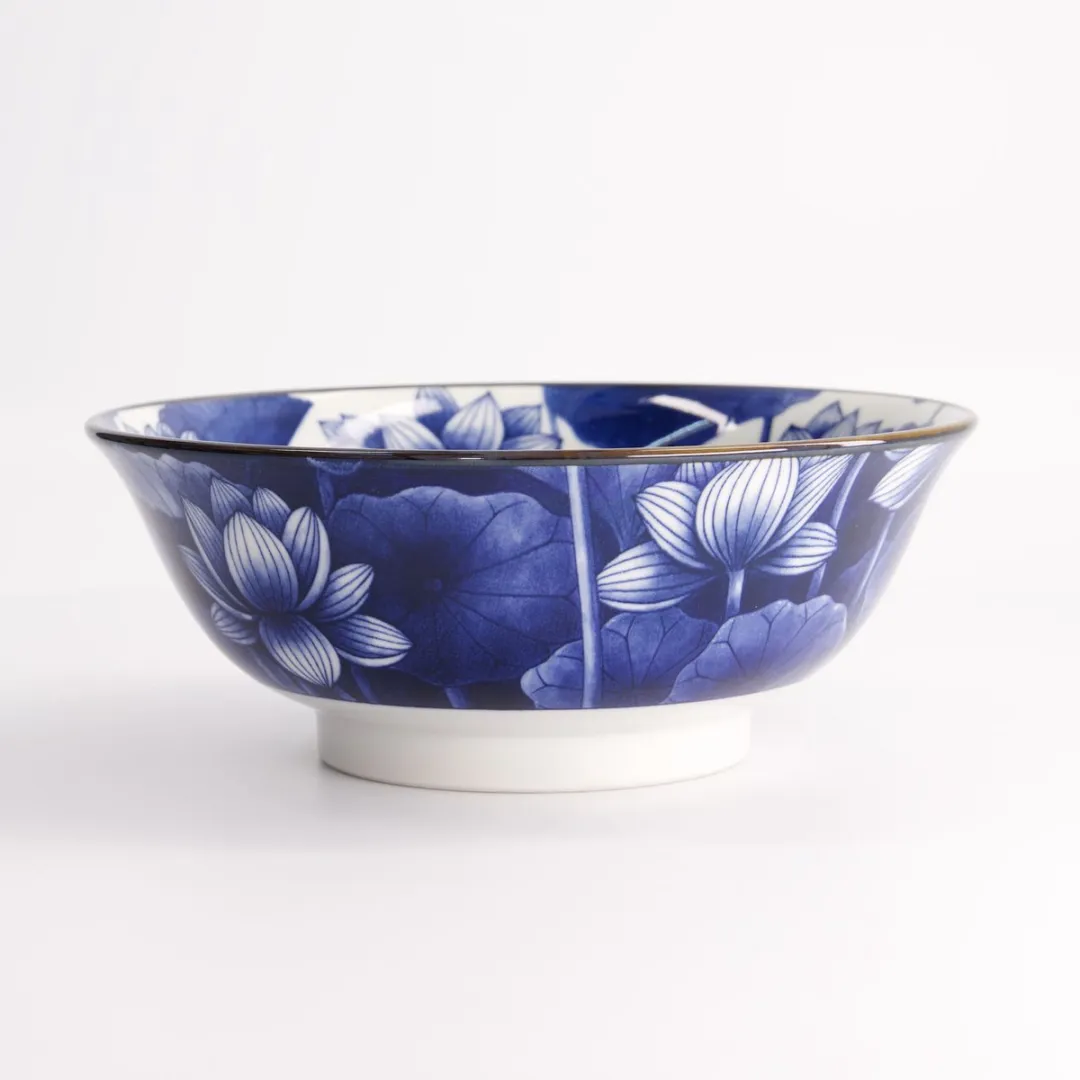 Tokyo Design Studio Mixed Bowls Lotus - 20.5x8cm Blauw/Wit