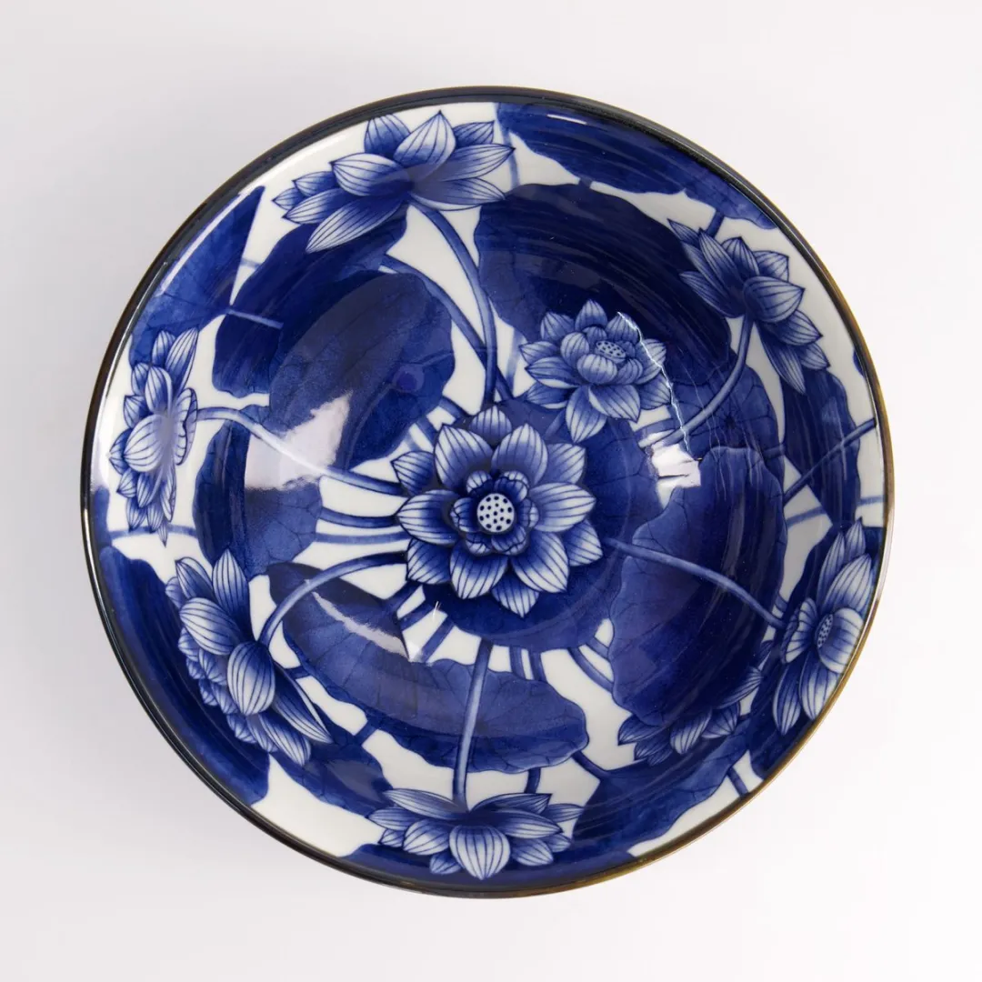 Tokyo Design Studio Mixed Bowls Lotus - 20.5x8cm Blauw/Wit