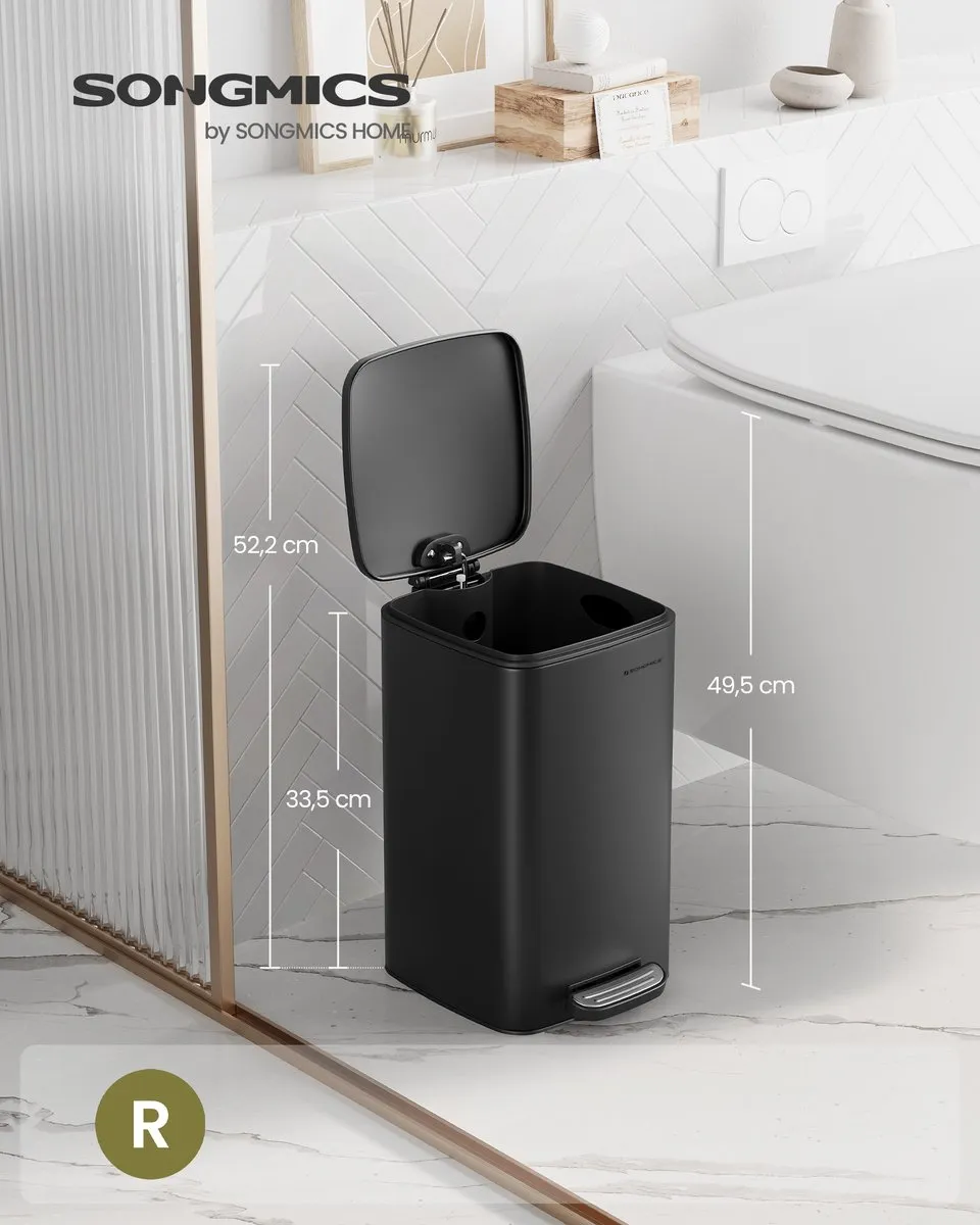 Songmics LTB591B0802 Pedaalprullenbak 8L - Zwart