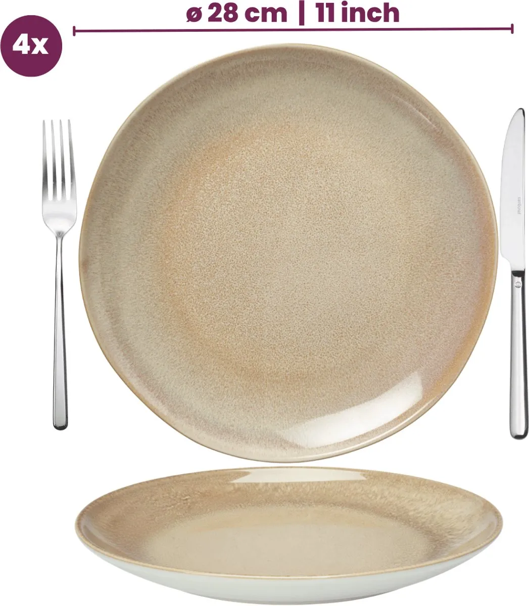 Cookinglife Serene Dinerborden - 4 Stuks - ø28cm