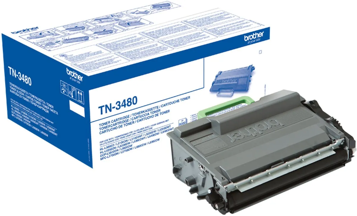Brother TN-3480 Tonercartridge - 8000 Pagina's - Zwart