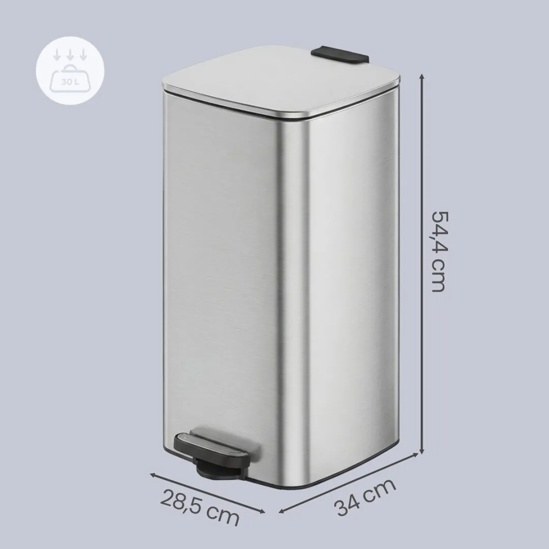Songmics LTB593E01 Pedaalemmer 30L - Staal - Soft Close