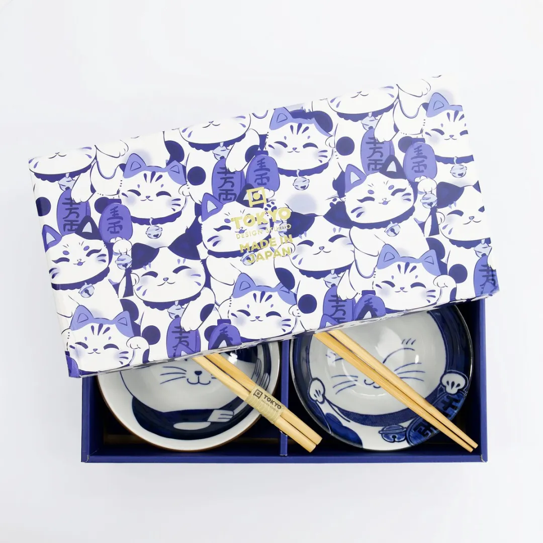 Tokyo Design Studio Kawaii Kom Giftset 2-delig - Blauw - 500ml