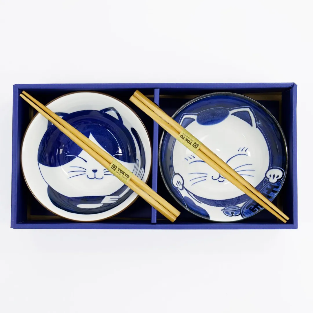Tokyo Design Studio Kawaii Kom Giftset 2-delig - Blauw - 500ml