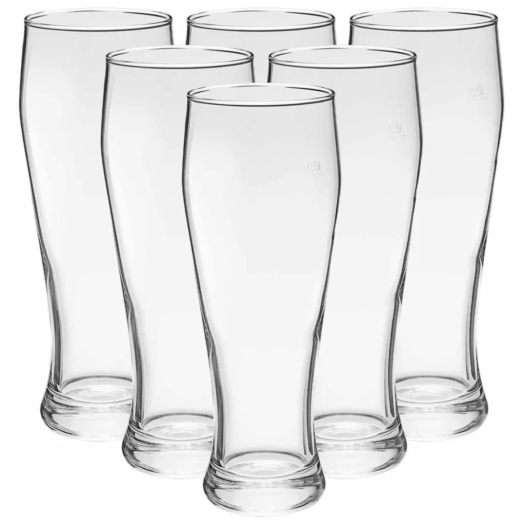 Pasabahce Bavaria Weizenbiergläser Set 6x 0,5L - Transparant