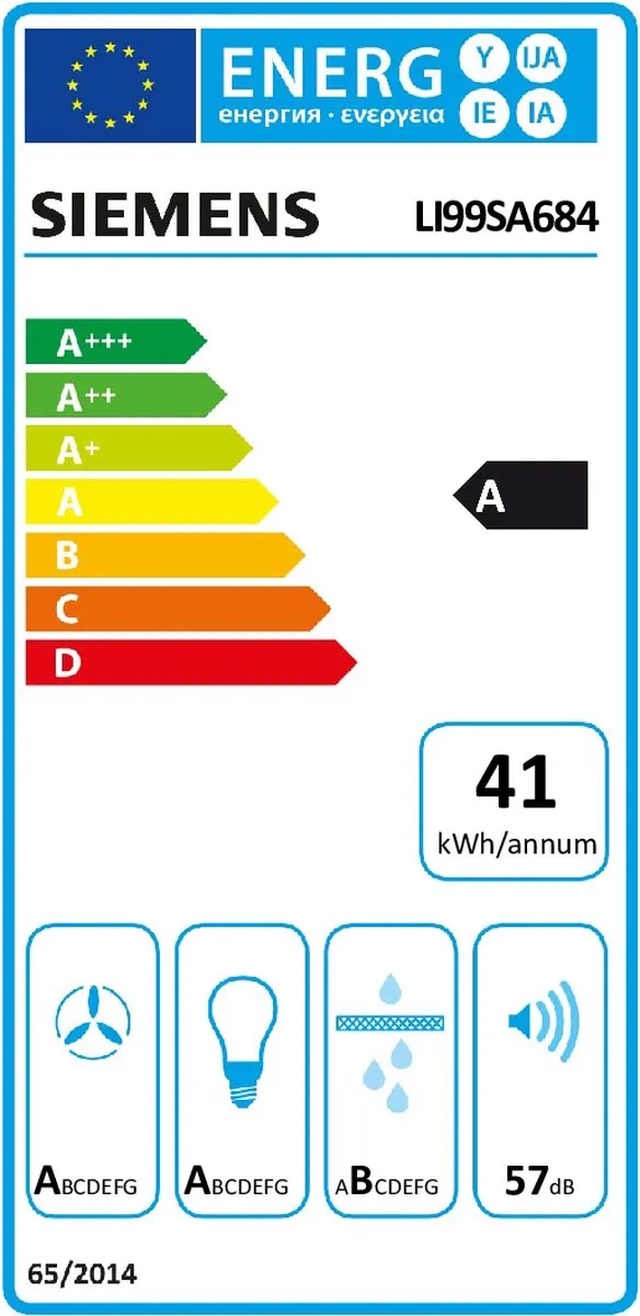 Siemens LI99SA684 Vlakscherm Afzuigkap 959 m³/u - 89,8 cm