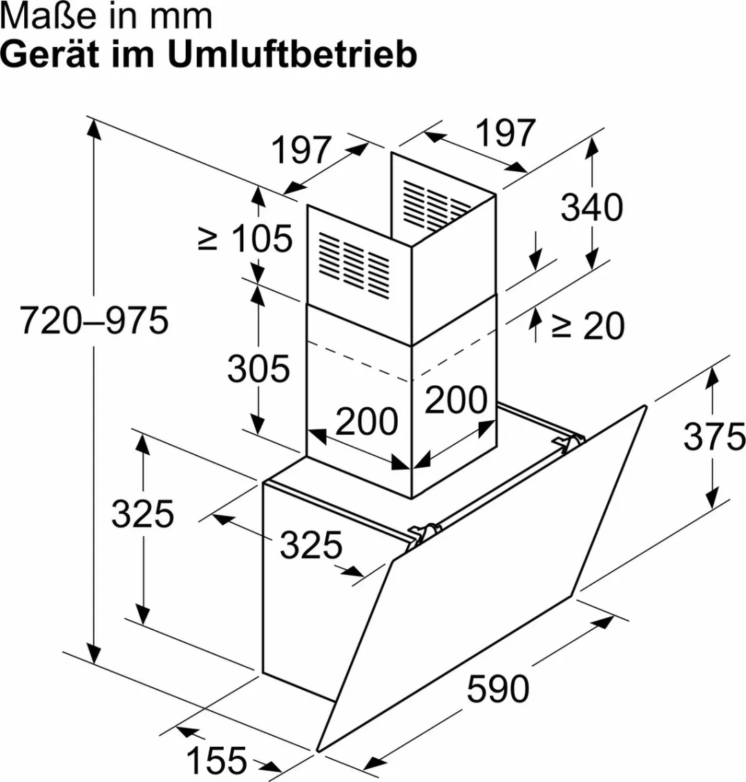 Siemens LC65KDK20 Afzuigkap - 550 m³/u Wit