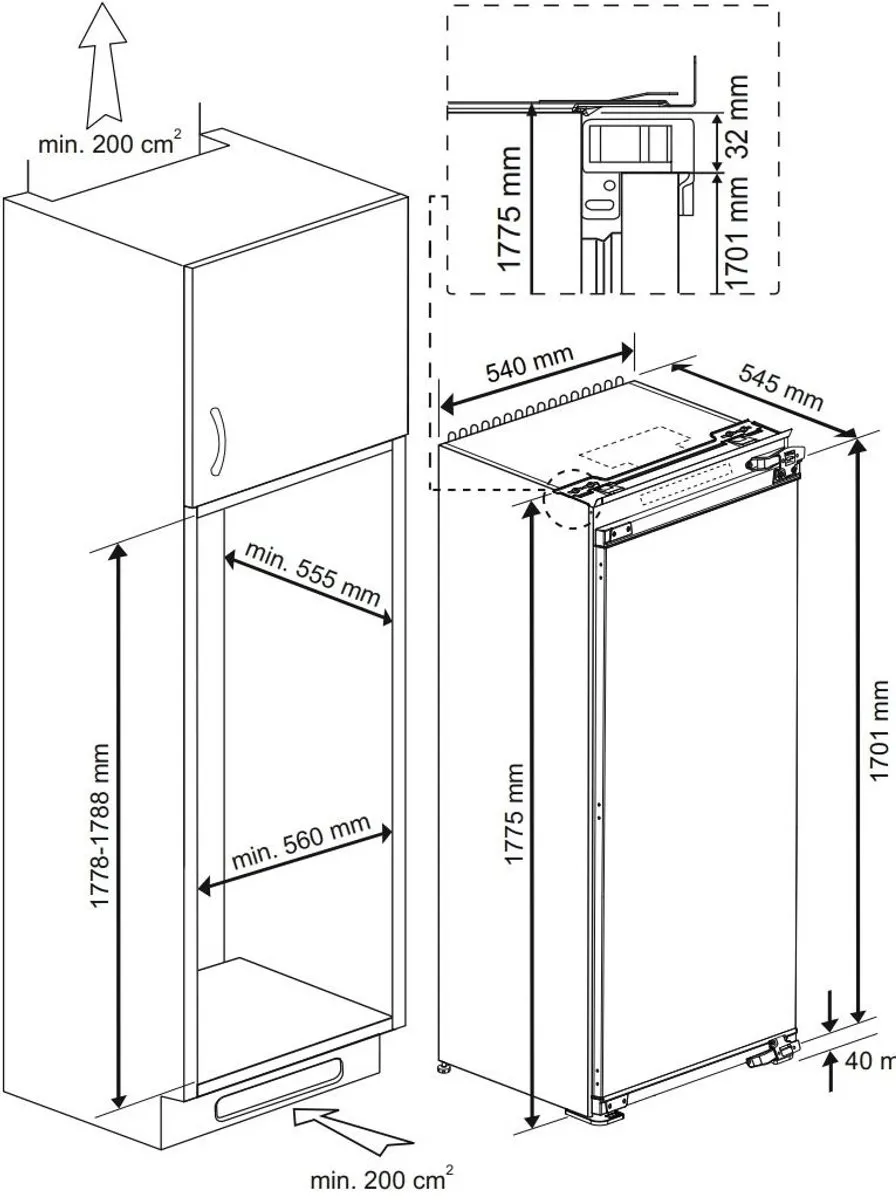 Beko BSSA315E4FN Inbouw Koelkast 309L - Wit