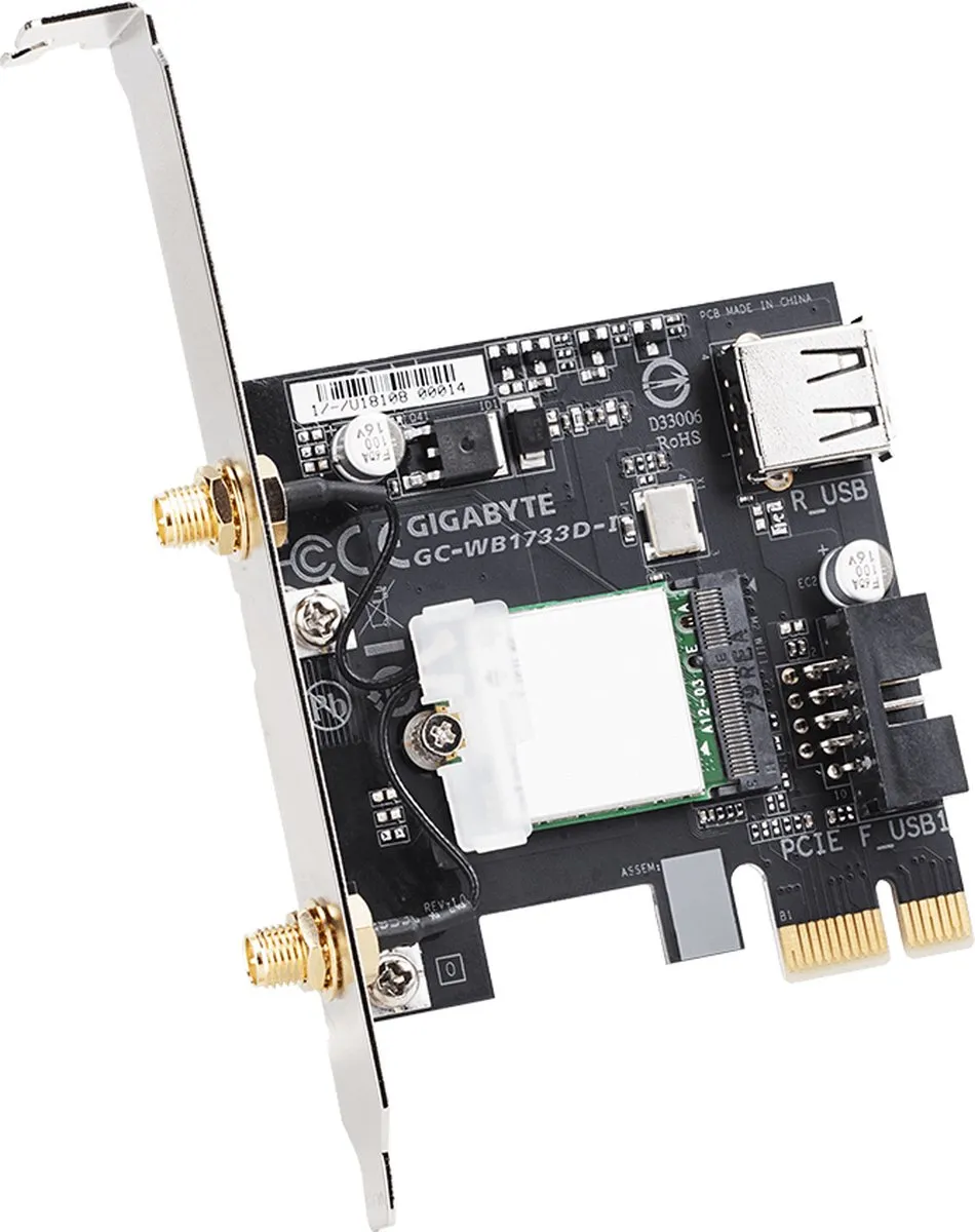 Gigabyte GC-WB1733D-I WLAN/Bluetooth Netwerkkaart 1733 Mbit/s
