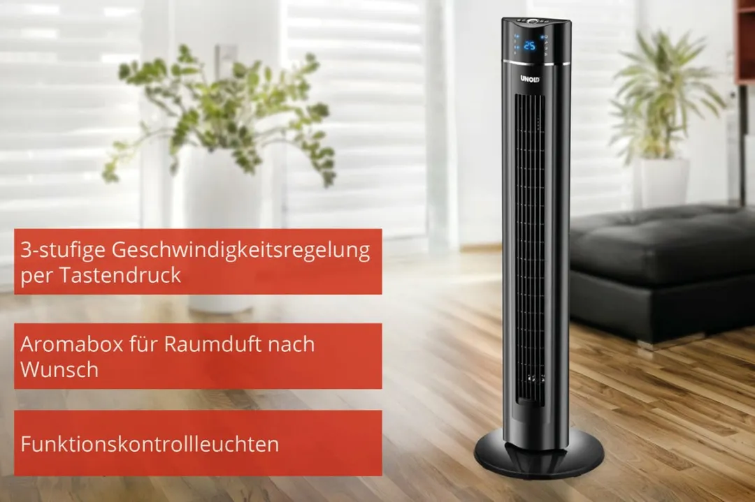 Unold Skyline Torenventilator UNOLD_788629 - 60W - Zwart - afbeelding 4 van 6