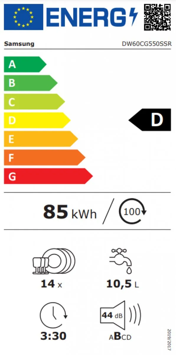 Samsung DW60CG550FSRET Vrijstaande Vaatwasser 14 Couverts - Roestvrijstaal