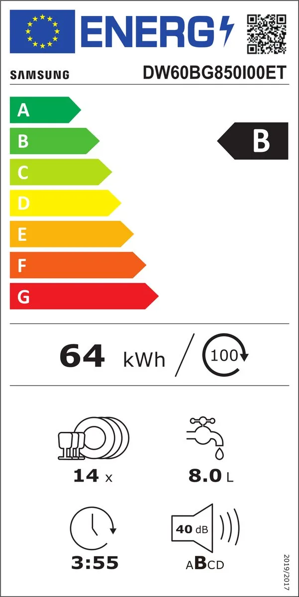 Samsung DW60BG850I00ET Inbouw Vaatwasser 14 Couverts