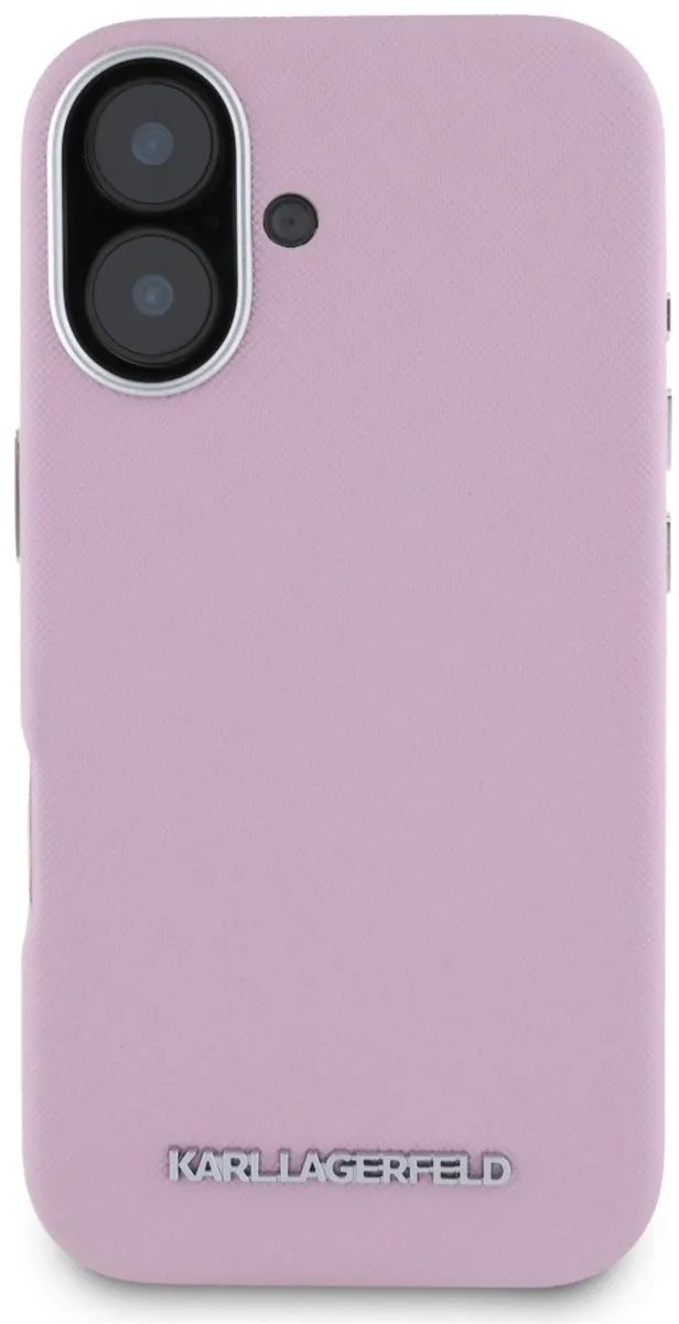 Karl Lagerfeld iPhone 16 Hoesje KLD21943 - Rood - Saffiano - MagSafe