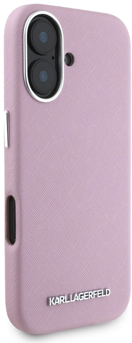 Karl Lagerfeld iPhone 16 Hoesje KLD21943 - Rood - Saffiano - MagSafe