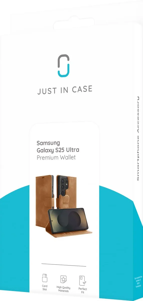 Just in Case Hoesje Samsung Galaxy S25 Ultra - 4 Pasjes Bruin