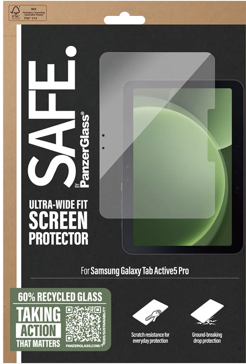 PanzerGlass SAFE. SA66263 Schermbeschermer - Samsung Galaxy Tab Active5 - Transparant