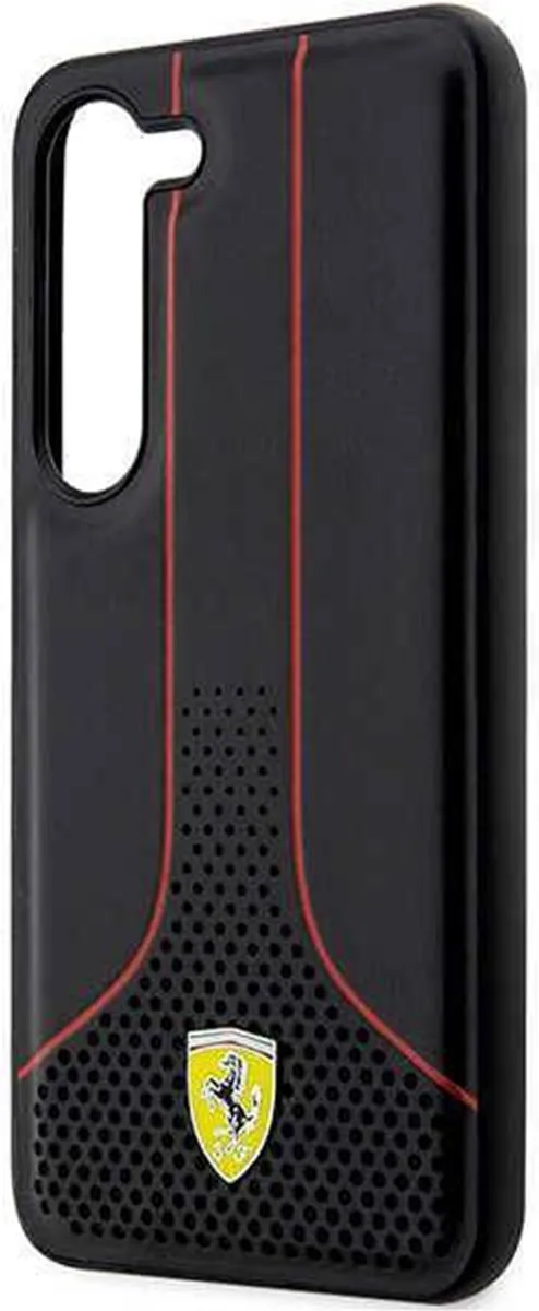Ferrari Perforated Back Case - Samsung Galaxy S23 Plus - Zwart