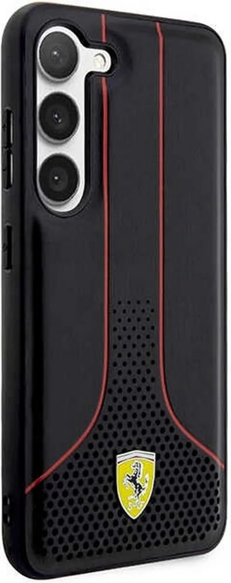 Ferrari Perforated Back Case - Samsung Galaxy S23 Plus - Zwart