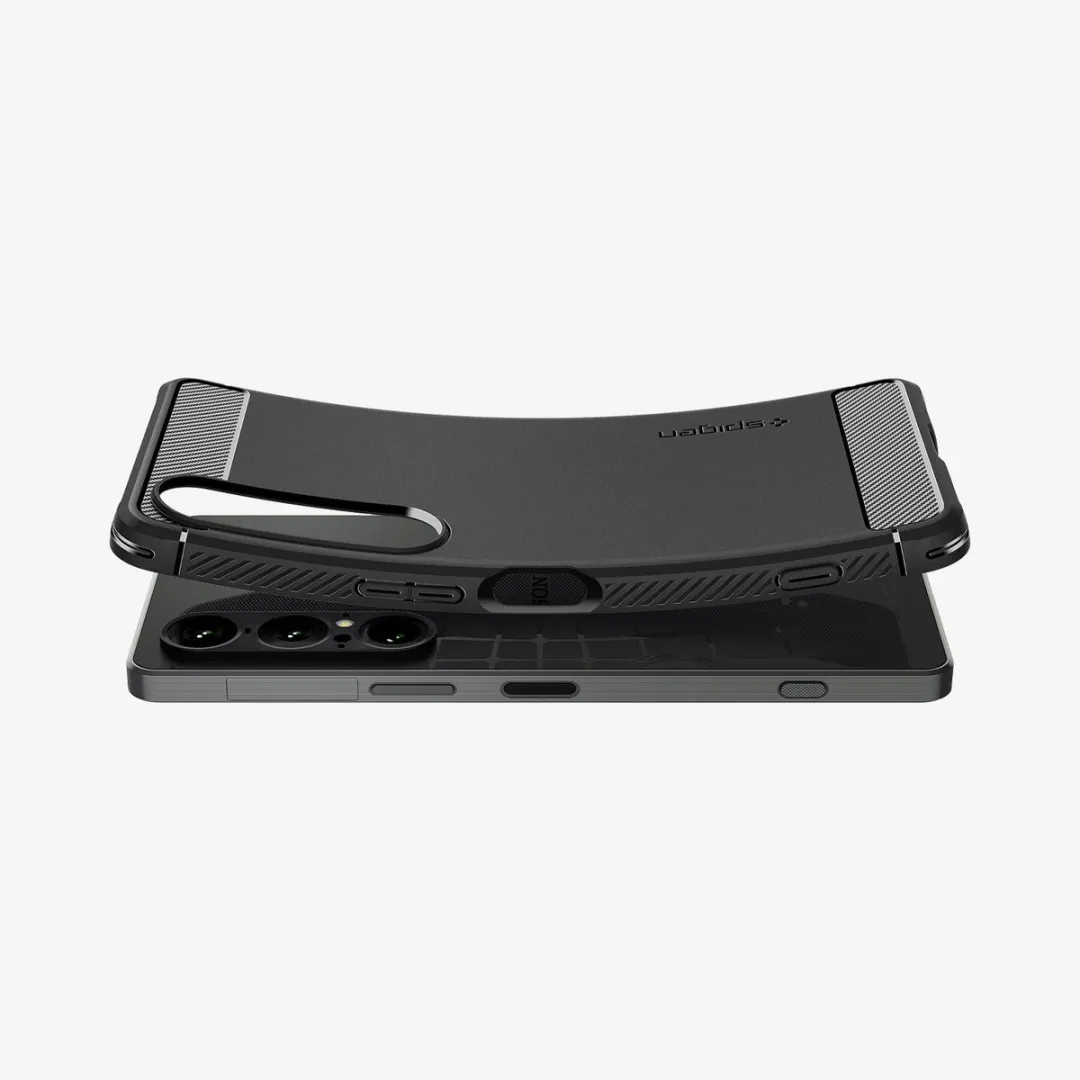 Spigen Rugged Armor Hoes Sony Xperia 10 VII - Zwart