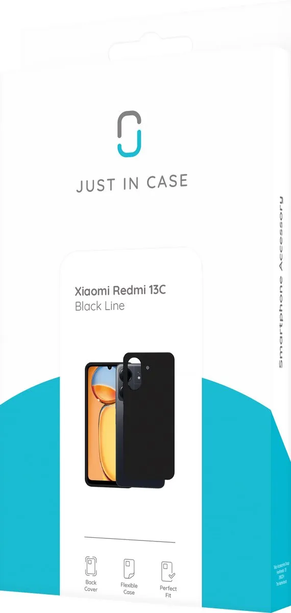 Just in Case Hoesje Xiaomi Redmi 13C - Siliconen - Zwart